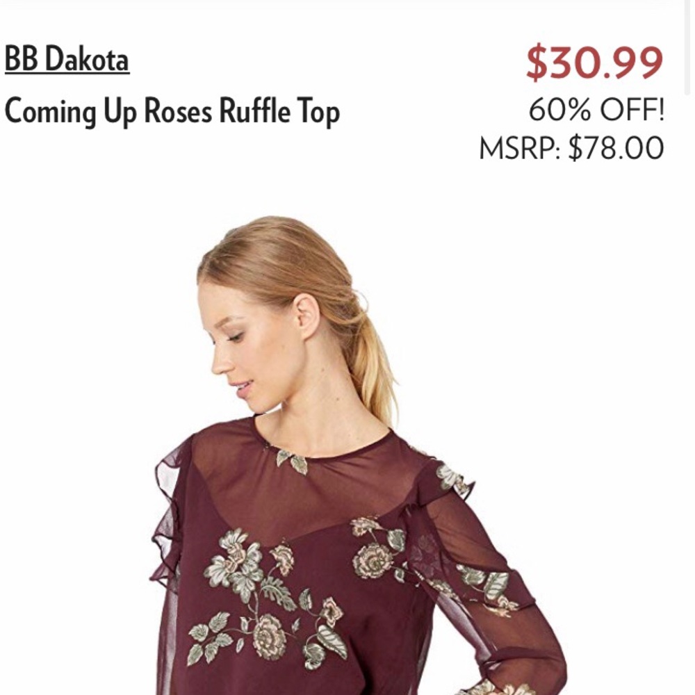 BB Dakota
Coming Up Roses Ruffle Top - Picture 2 of 5